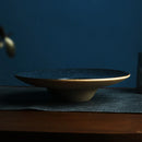 Axya™ Golden Steak Plate: Ceramic Western Food Dish for Family Dining