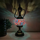 Axyaa Mediterranean Art Deco Turkish Mosaic Table Lamp - Handcrafted Glass Bed Light