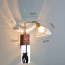 Axyaa Clear Glass LED Wall Lights with Pull Chain Switch - Modern Nordic Wall Lamp