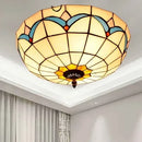 Axyaa Stained Glass Round Ceiling Light for Asile, Bedroom, Kitchen