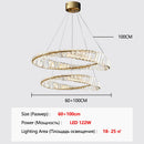 Axyaa Crystal Ring Chandelier: Modern Living Room Hanging Light