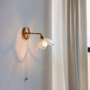 Axyaa Gray Glass LED Bathroom Mirror Light Copper Nordic Wall Sconce
