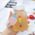 Axyaa Cute Flowers Glass Water Bottle: Creative, Leakproof, Portable, Fresh Design for Female Students
