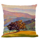 Axyaa Landscape Oil Painting Throw Pillow Cover, Trees Flowers Pastoral Decor, 45x45CM