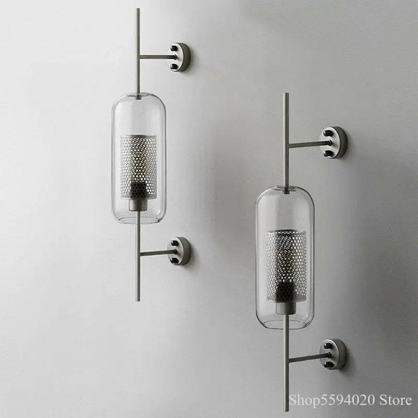 Axyaa Industrial Glass Wall Sconce Lights for Modern Loft Decor