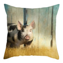 Axyaa Pig Oil Painting Cushion Cover Home Decor Sofa Chair 45X45cm