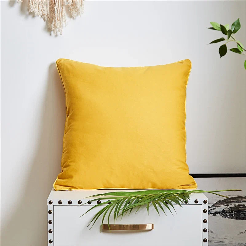 Axyaa Sea Starfish Navy Blue & Yellow Cushion Cover 45x45cm