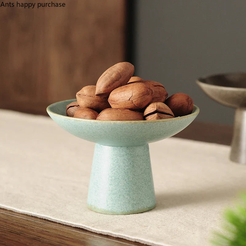 Axya High-Footed Ceramic Snack Tray & Fruit Plate, Dessert & Salad Bowl