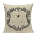Axyaa Bee Pattern Linen Cushion Cover - Nordic Decorative Throw Pillow Case