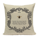 Axyaa Bee Pattern Linen Cushion Cover - Nordic Decorative Throw Pillow Case