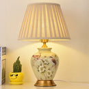 Axyaa Chinese Style Ceremic Table Lamp - Elegant Home Decor with Flower and Bird Motif