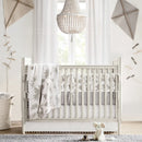 Axyaa Weathered White Wood Beads Chandelier Pendant Light for Nursery Bedroom Living Room