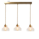 Axyaa Green Glass LED Pendant Light with Wood Hangle & Copper Socket