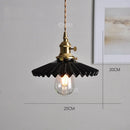 Axyaa Nordic White Ceramic LED Pendant Light with Knob Switch - Modern Copper Hanging Lamp
