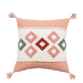 Axyaa Pink Rainbow Tufted Diamond Pillow Cover for Living Room Girls Room