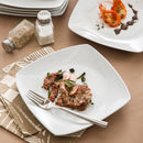 Axya™ White Square Porcelain Dinner Plate Set - 6-Piece Flat Plate Collection