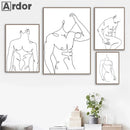 Axyaa Minimalist Men Body Line Drawing Poster Wall Art Bedroom Decor