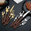 Axyaa Wooden Handle Stainless Steel Cutlery Set