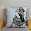 Axyaa European Sexy Women Polyester Cushion Cover 45x45cm - Chic Home Decor