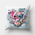 Axyaa Halloween Floral Skull Print Cushion Cover - Nordic Style 45X45CM