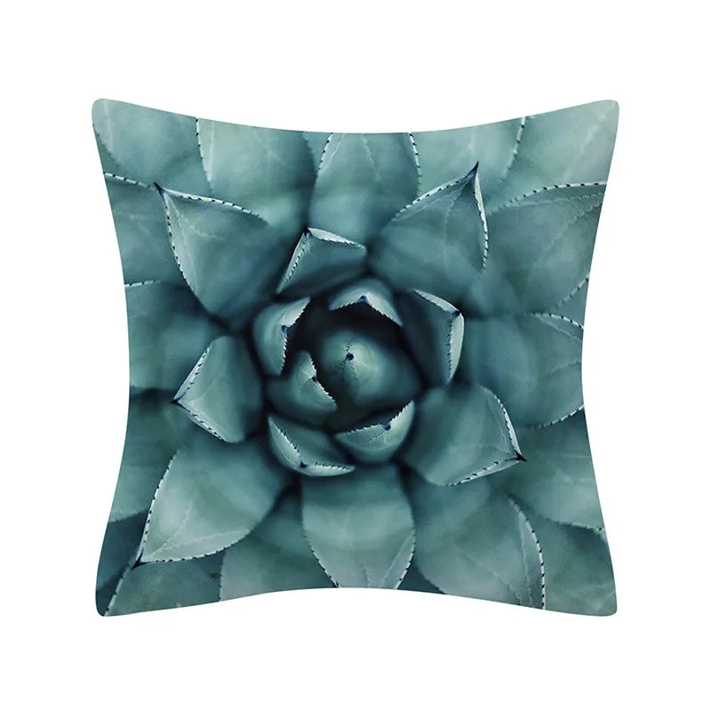 Axyaa Cactus Plant Pattern Pillow Cover Abstract Art Sofa Throw Decor Case