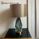 Axyaa Glazed Crystal Table Lamp: Modern Luxury for Bedroom and Living Room