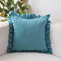 Axyaa Soft Faux Suede Ruffle Cushion Cover for Home Decor