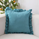 Axyaa Soft Faux Suede Ruffle Cushion Cover for Home Decor