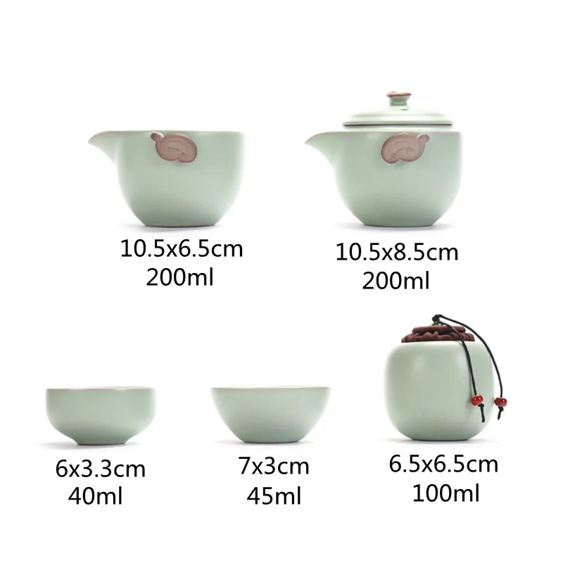 Axya Ceramic Kung Fu Tea Set Portable Travel Kit