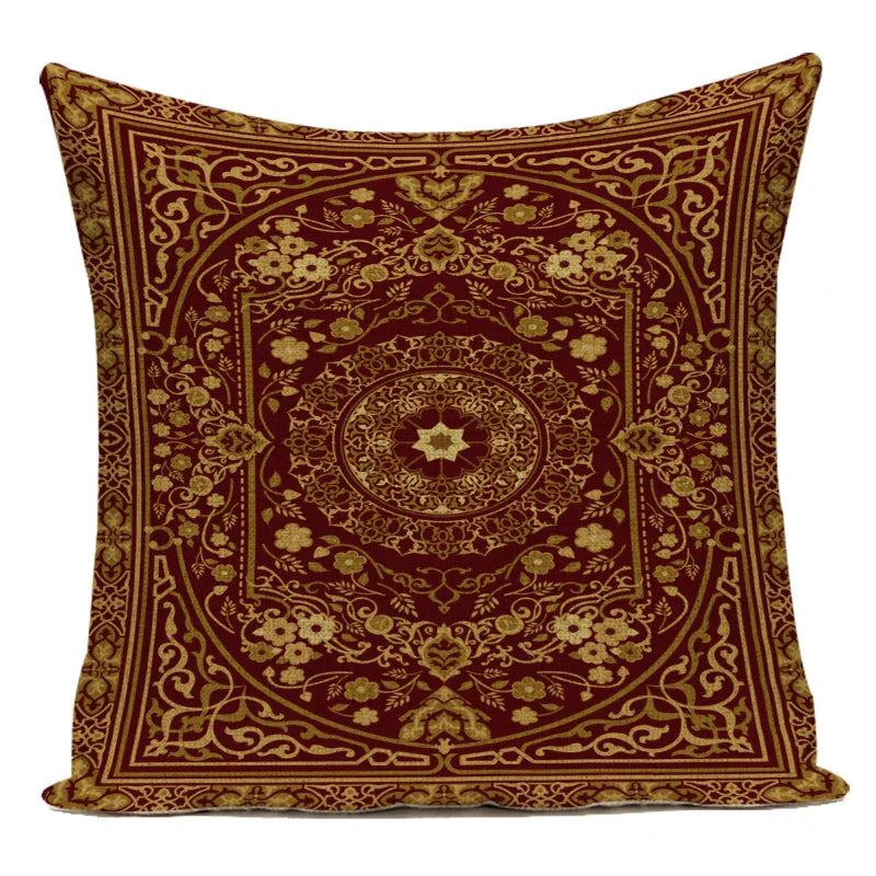 Axyaa Moroccan Mandala Linen Cushion Covers for Vintage Home Decor