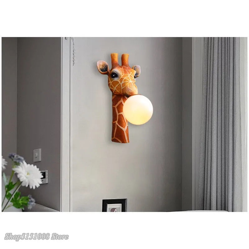 Axyaa Kids LED Giraffe Wall Lamp – European Style Children's Wall Light