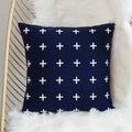 Axyaa Woolen Cross Cushion Cover 45x45cm in Grey, Black, Orange, Navy Blue
