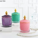 Axya Crown Crystal Storage Jar with Lid for Aroma Candles and Jewelry