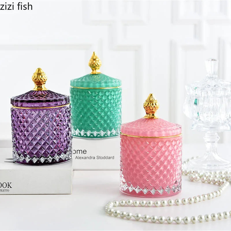 Axya Crown Crystal Storage Jar with Lid for Aroma Candles and Jewelry