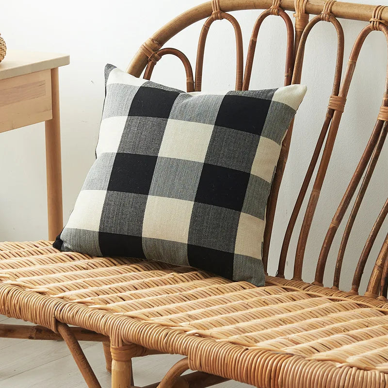Axyaa Buffalo Plaid Cushion Cover 45*45 for Living Room Sofa - Home Decoration
