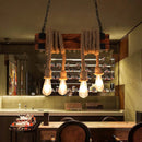 Axyaa Retro Industrial Wood Chandelier Pendant Lamp E27 Hanging Fixture