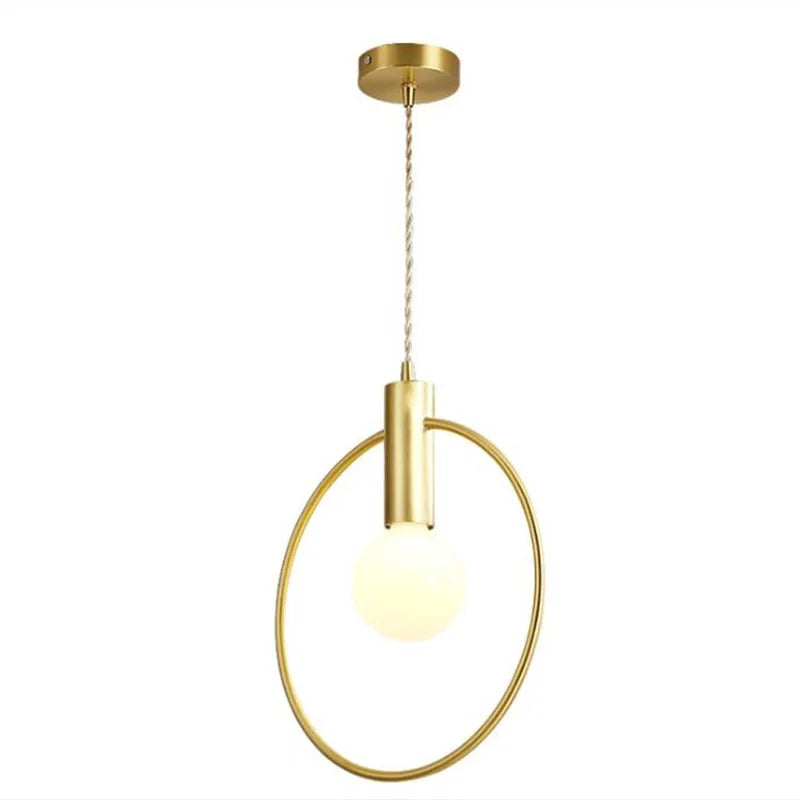 Axyaa Ring Iron Pendant Light: Modern LED Hanging Lamp for Minimalist Home Decor