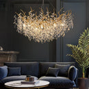 Axyaa Gold Crystal Chandelier: Nordic Pendant Light for Dining Room, Living Room Décor
