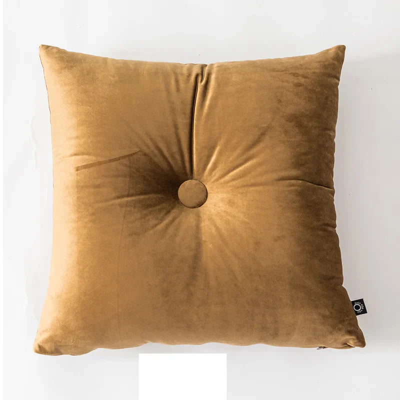 Axyaa Soft Velvet Button Cushion in Pink/Blue, 45x45cm