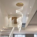 Axyaa Modern Minimalist Spiral Stair Pendant Chandelier for Duplex Villas and Lofts