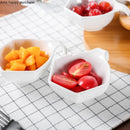 Axya White Ceramics Partition Fruit Platter for Home, Bar, KTV, Snacks