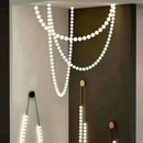 Axyaa Nordic Luxury LED Glass Chandeliers for Staircase and Hotel Engineering