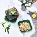 Axyaa Transparent Plastic Tray: Large Rectangle Pallet for Tea, Drink, Grocery Storage.