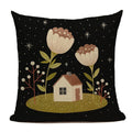 Nordic Cushion Cover 18x18 Black Double Side Printed Pillow Cover for Living Room Sofa by Axyaa
