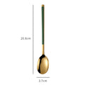Axyaa Stainless Steel Long Coffee Spoon Set Vintage Tableware Teaspoons Dessert Ice Cream