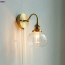 Axyaa Nordic LED Copper Glass Bathroom Mirror Light Fixture Wall Sconce