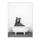 Axyaa Panda Giraffe Bear Elephant Nursery Wall Art Canvas Print