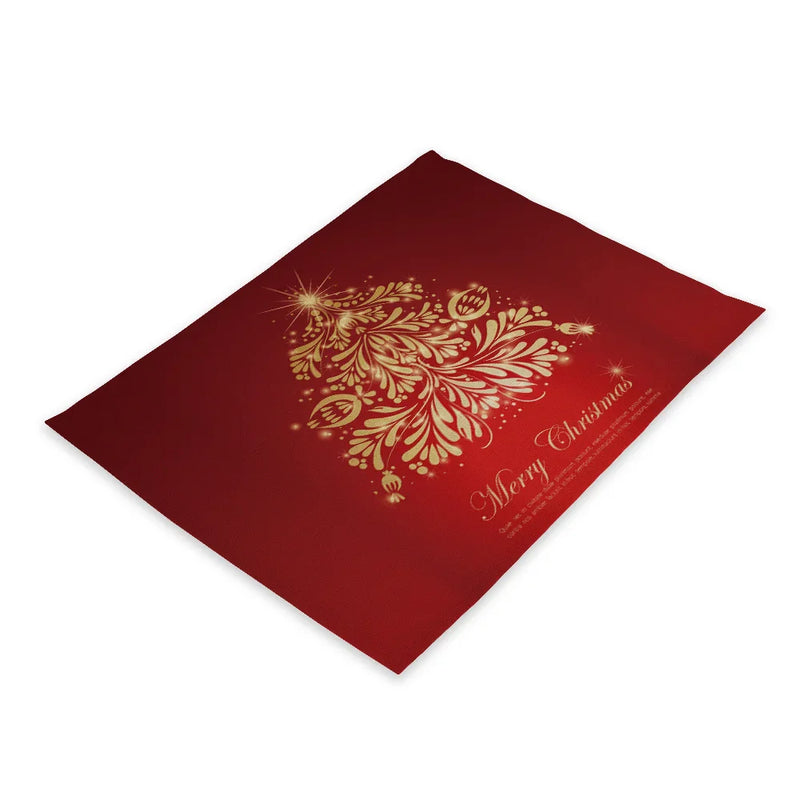 Axyaa Christmas Table Set: Placemats, Napkins, Coasters, Kitchen Cloth.
