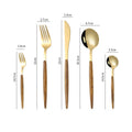 Axyaa 5-Piece Stainless Steel Wooden Handle Dinnerware Set