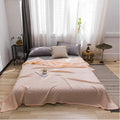 Axyaa Jacquard Grid Summer Quilt 100% Cotton Gauze Sofa Cover Blue Bedspread